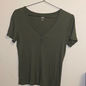 GAP Women's Short Sleeve Olive Top
